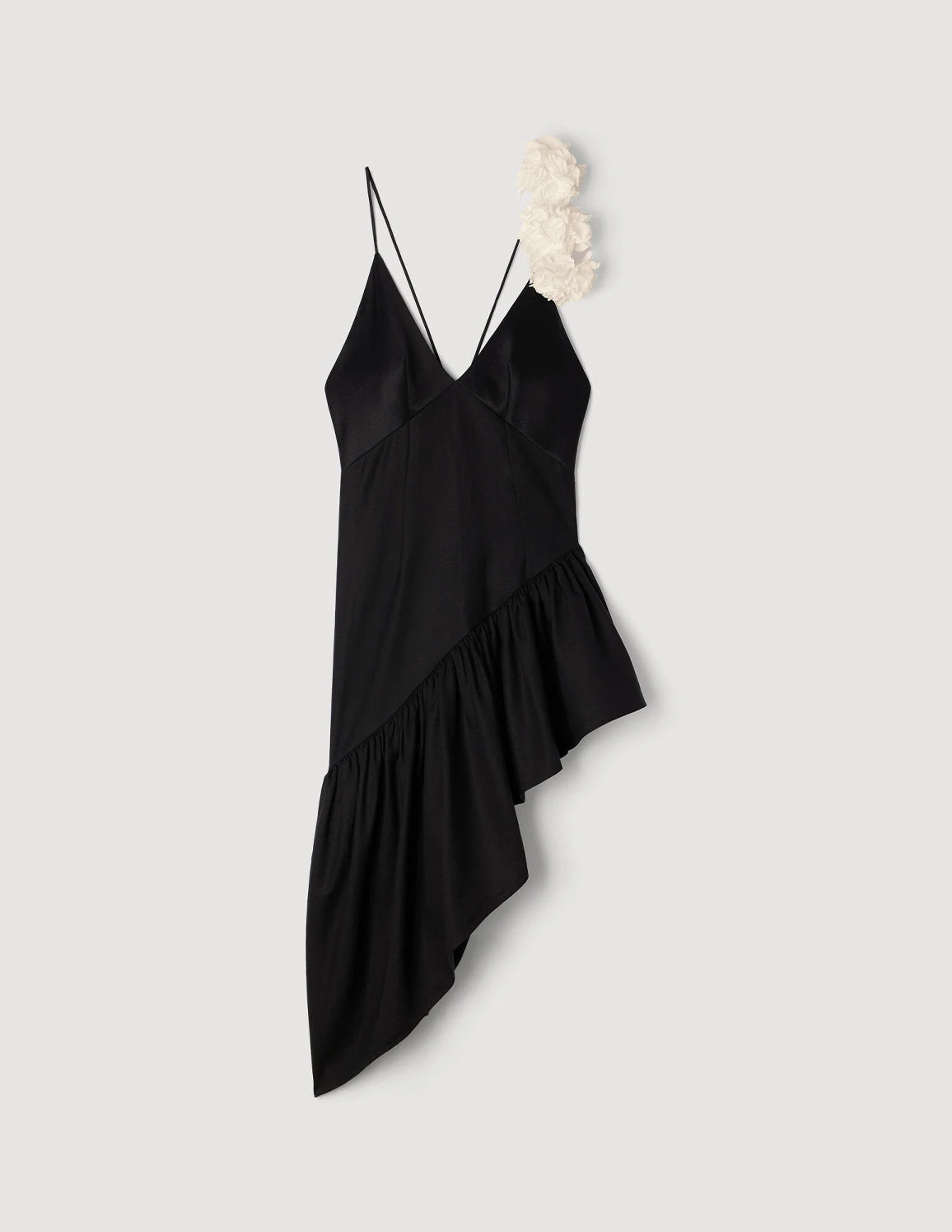 sandro asymmetric dress Sandro Asymmetric V-Neck Woven Maxi Dress