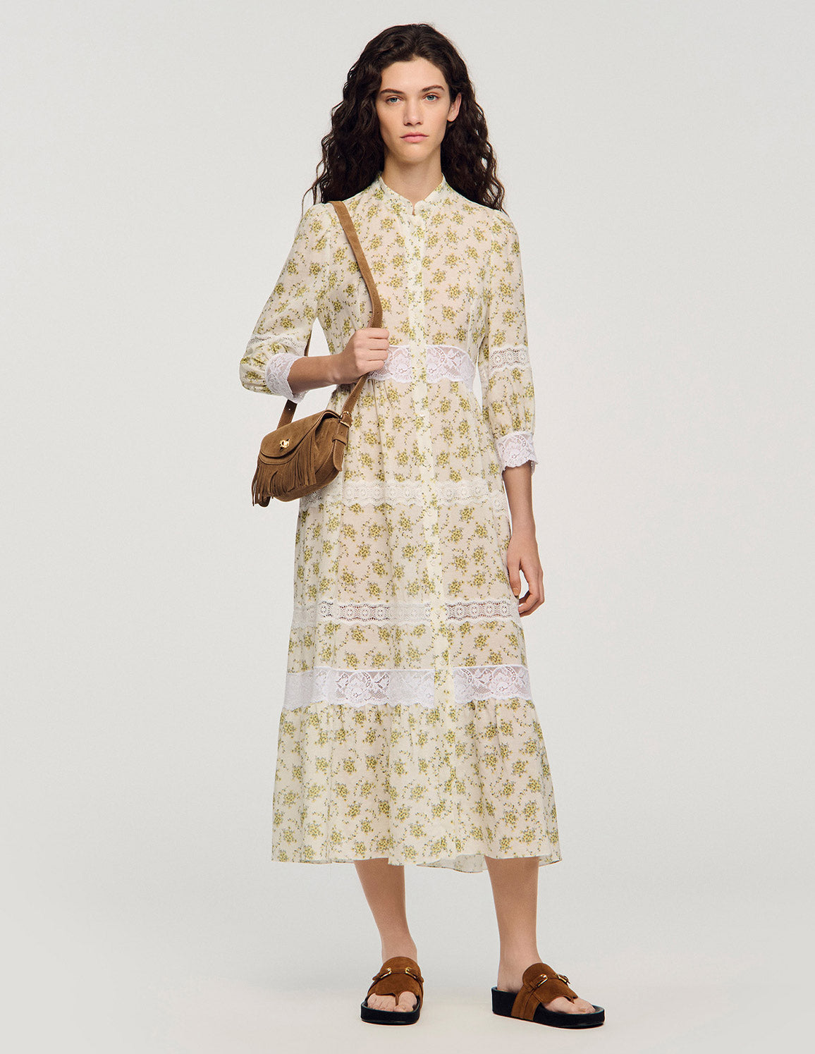 FLORAL LACE MIDI DRESS SANDRO Egypt FLORAL LACE MIDI DRESS SANDRO Egypt