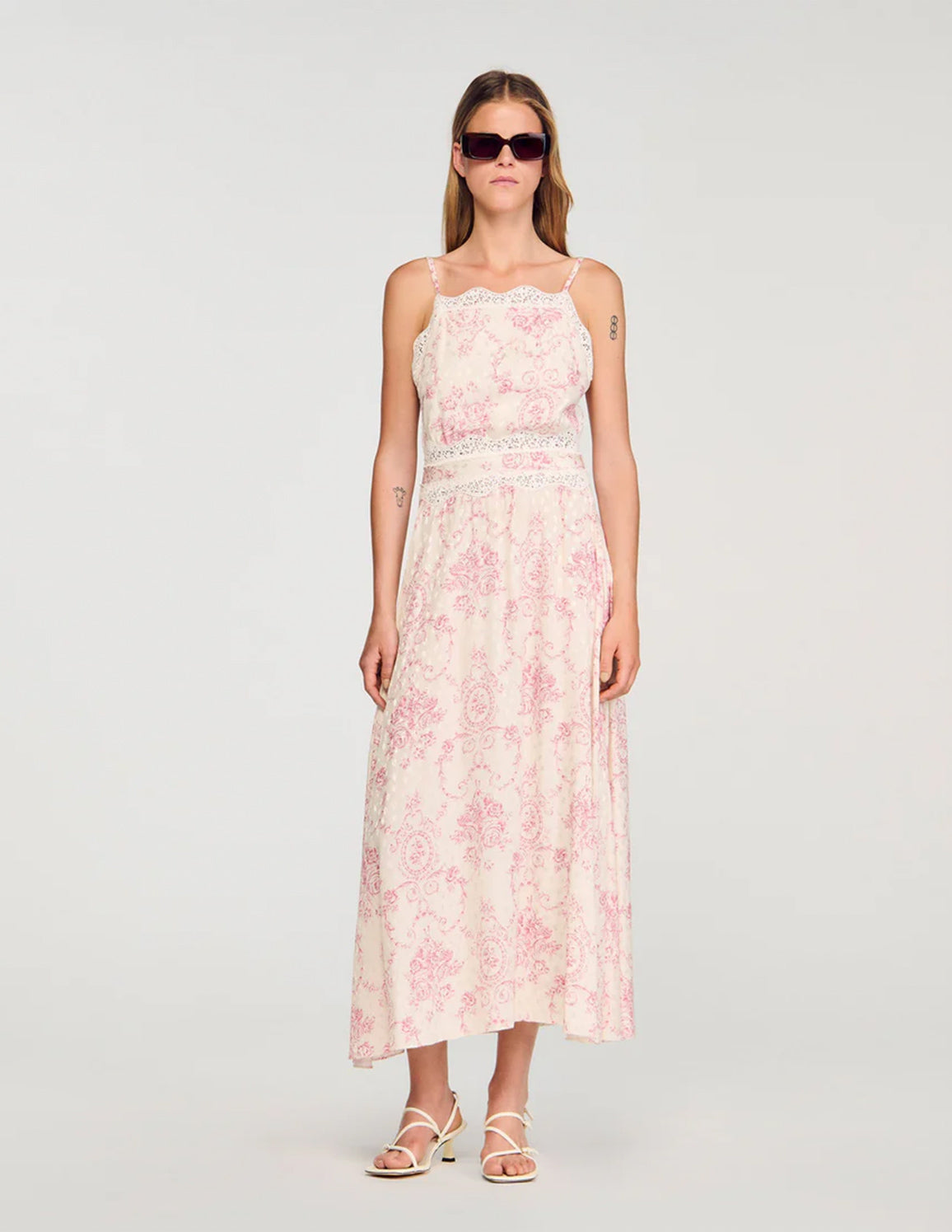 BALLARAT LACE-TRIMMED MAXI DRESS – SANDRO Egypt
